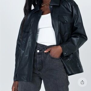 Princess Polly Midnight Black Leather Jacket